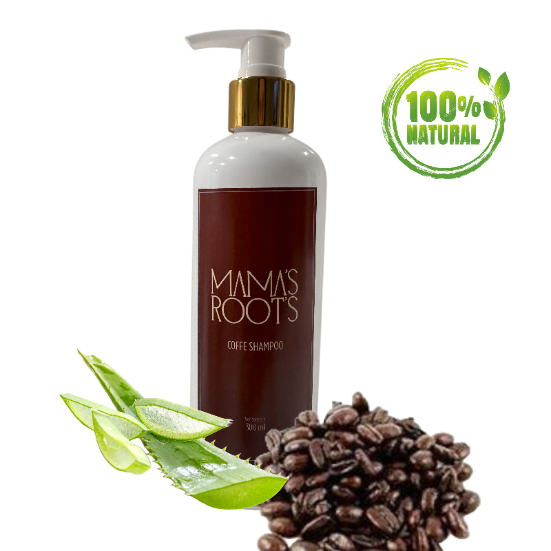 Mama's Roots Coffee Herbal Shampoo – Real Coffee Beans, Rosemary, Horsetail & Sage – Handmade Small-Batch Shampoo for Healthy, Strong Hair. 300ML. / 10.4 Oz.