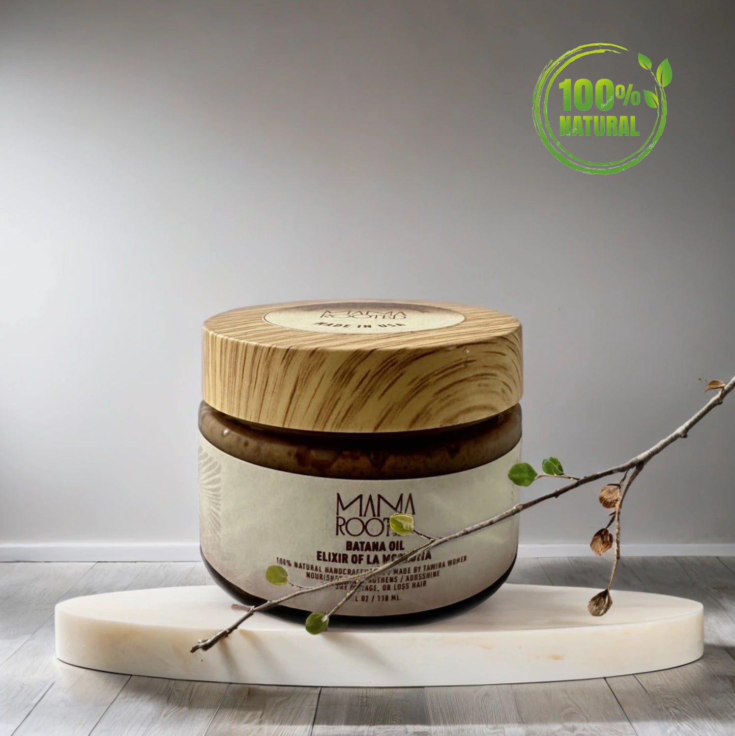 Mama’s Roots Raw Batana Hair Paste – 100% Pure Batana from Honduras – Handmade Small Batch Deep Nourishing Hair Mask for Stronger, Thicker, Healthier-Looking Hair 4.9 Oz