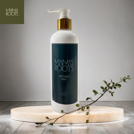 Mama's Roots Garlic & White Onion Balancing Shampoo – Oily Scalp Care, Scalp Purifying & Refreshing – With Aloe Vera, Rosemary & Biotin – Sulfate Free 300ML / 10.4 Onz