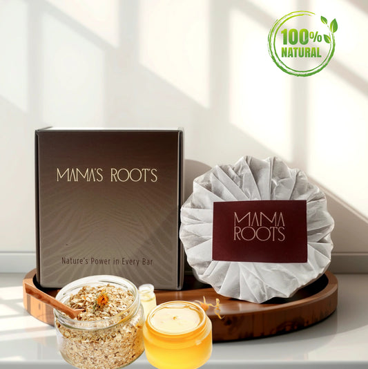 Mama's Roots Oat Milk & Honey Solid Shampoo Bar – Handmade Small Batch Gentle Cleanse for Delicate & Sensitive Scalp – Nourishing Natural Hair Care