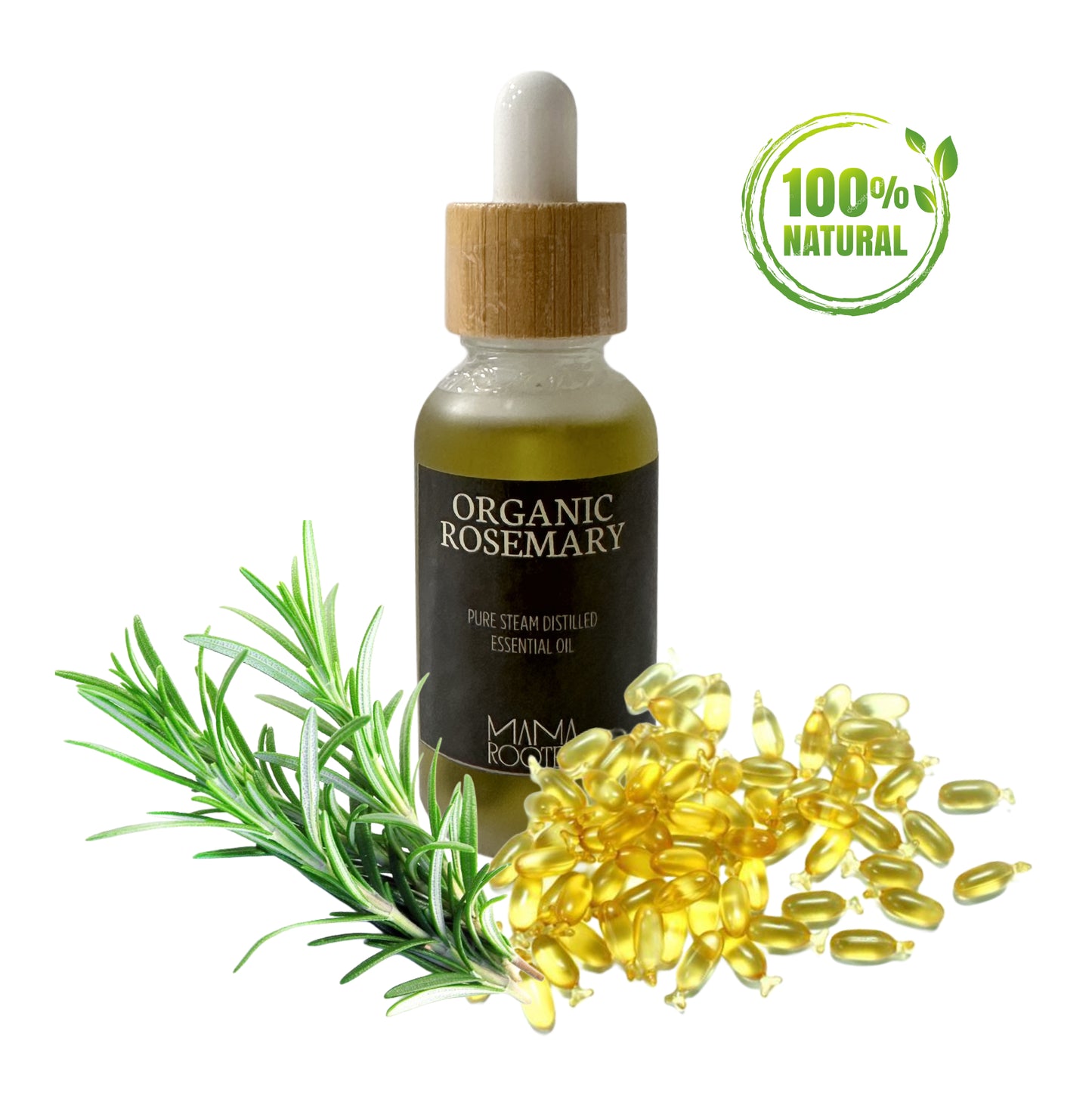 Mama’s Roots Rosemary Hair Growth Oil – Handmade Small Batch with Pure Rosemary, Argan Oil, Biotin & Vitamins – Nourishing Scalp & Hair Oil for Stronger, Thicker, Healthier-Looking Hair 30 ML