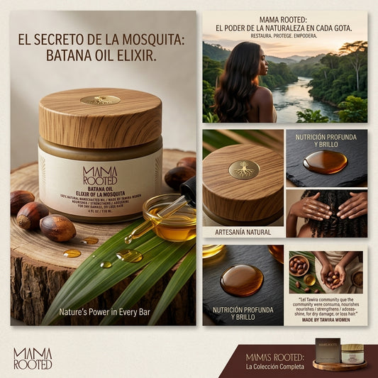 Mama’s Roots Raw Batana Hair Paste – 100% Pure Batana from Honduras – Handmade Small Batch Deep Nourishing Hair Mask for Stronger, Thicker, Healthier-Looking Hair 4.9 Oz
