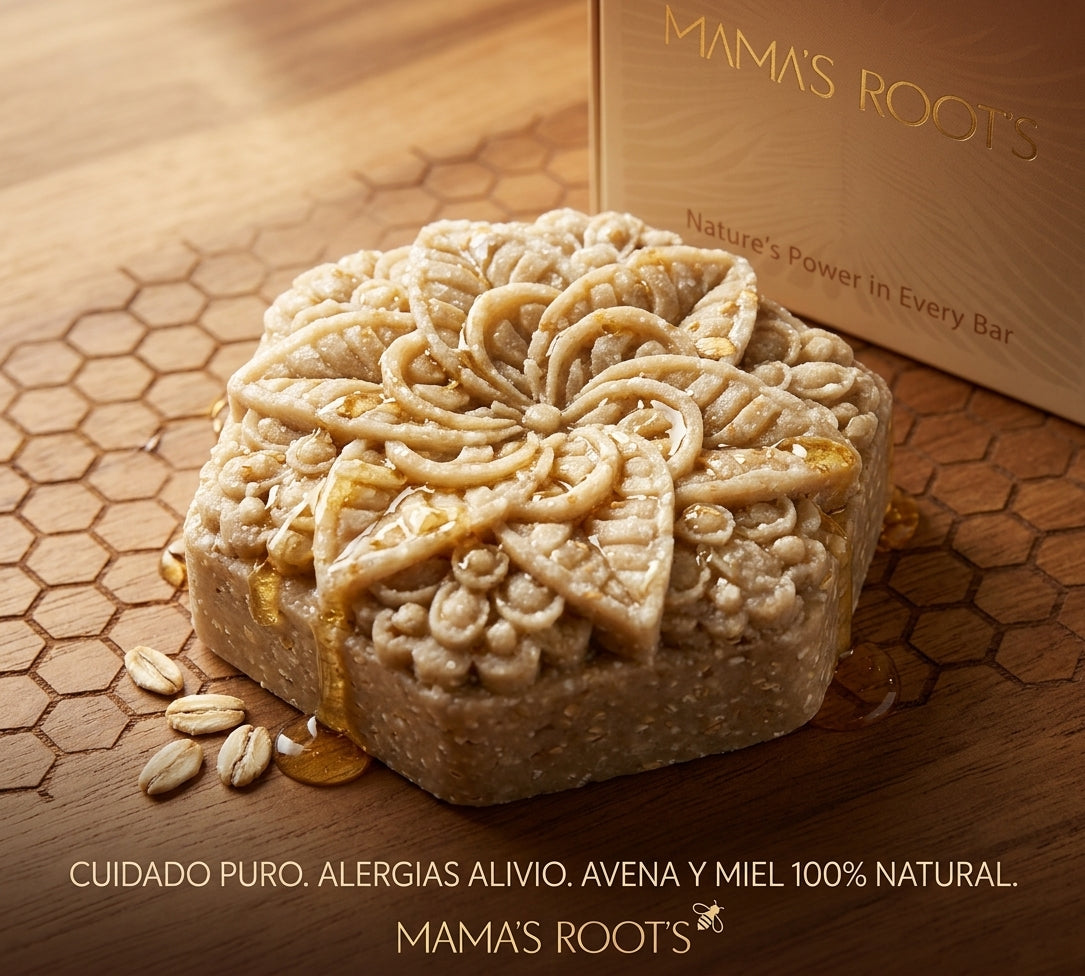 Mama's Roots Oat Milk & Honey Solid Shampoo Bar – Handmade Small Batch Gentle Cleanse for Delicate & Sensitive Scalp – Nourishing Natural Hair Care